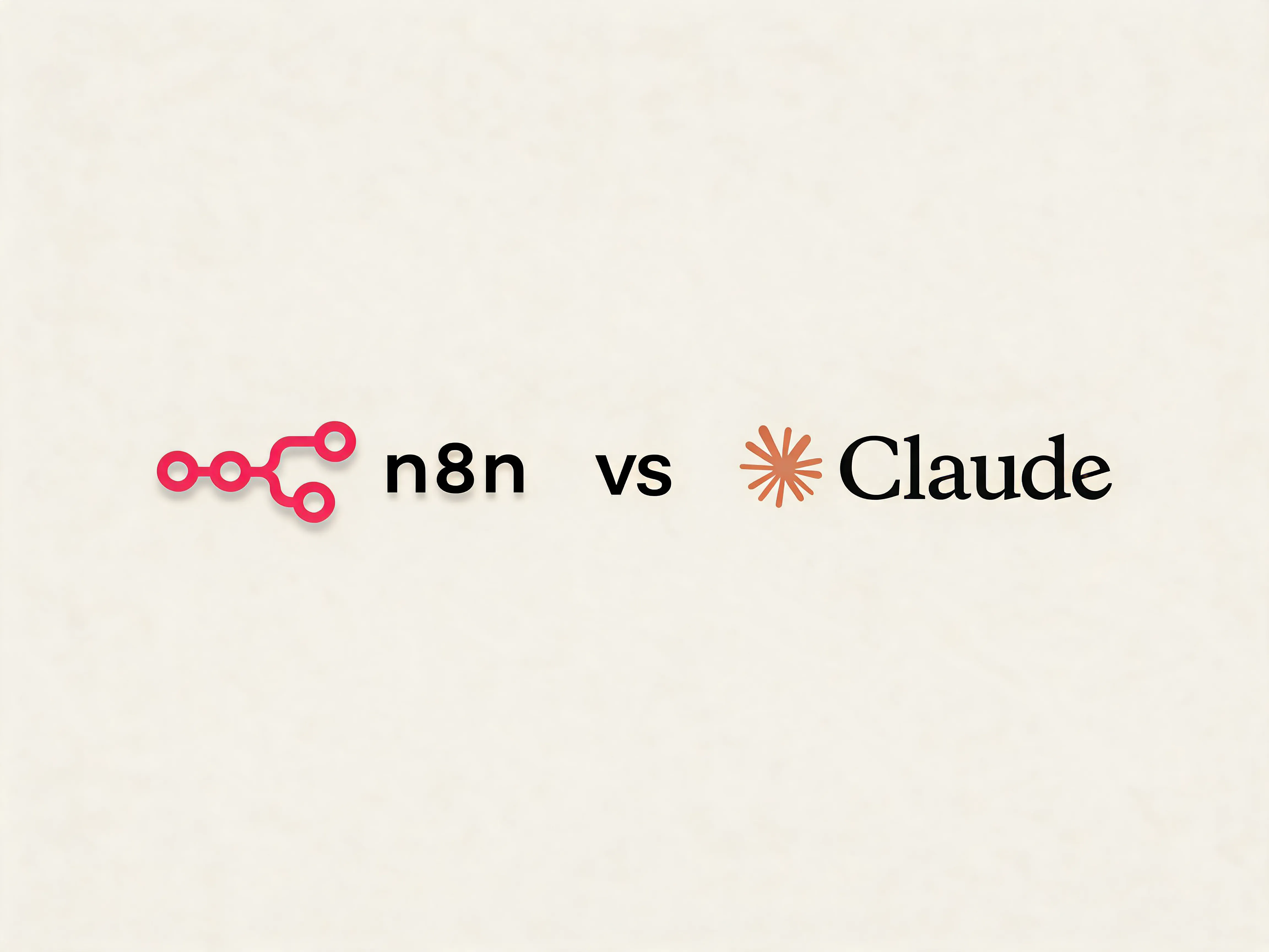 Side-by-side illustration of n8n as an orchestration engine and Claude as a reasoning engine working together in an automation workflow