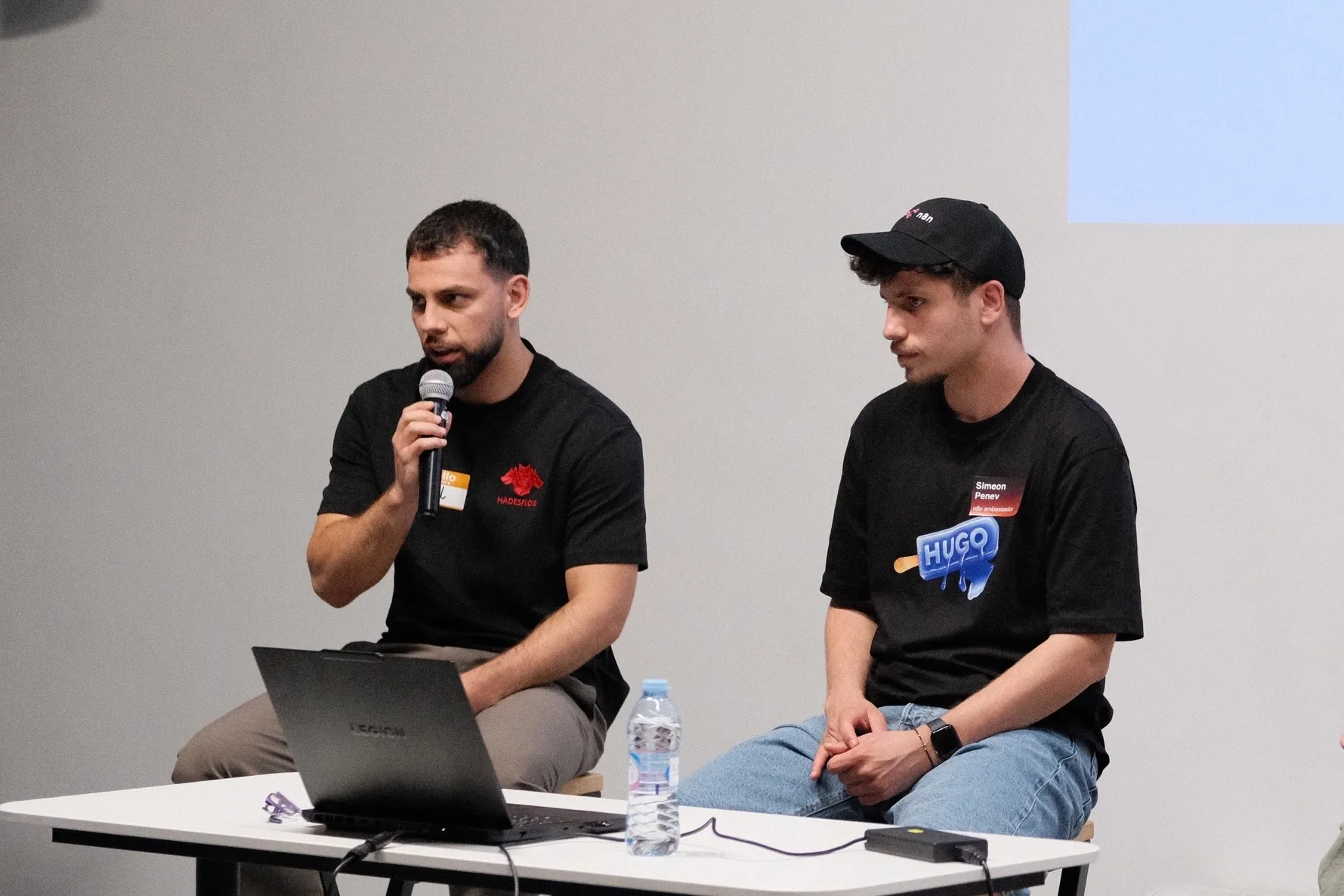 On stage at the 2nd n8n Community Meeting in Bulgaria, presenting Self-hosting n8n: what nobody tells you